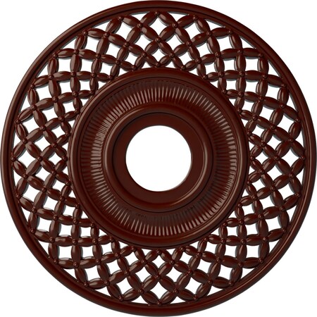Ekena Millwork Robin Ceiling Medallion (Canopies up to 6 1/4"), 22 1/4"OD x 4 3/4"ID x 1 1/4"P, Brushed Mahogany CM22RBBMF